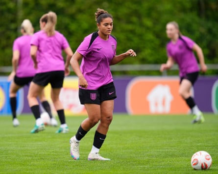 England’s Jess Carter training on Monday morning.