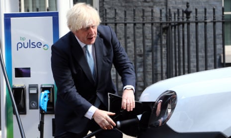 Boris Johnson promotes electric cars, London,  29 July 2021.