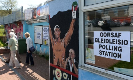 A polling station in Bridgend, Wales