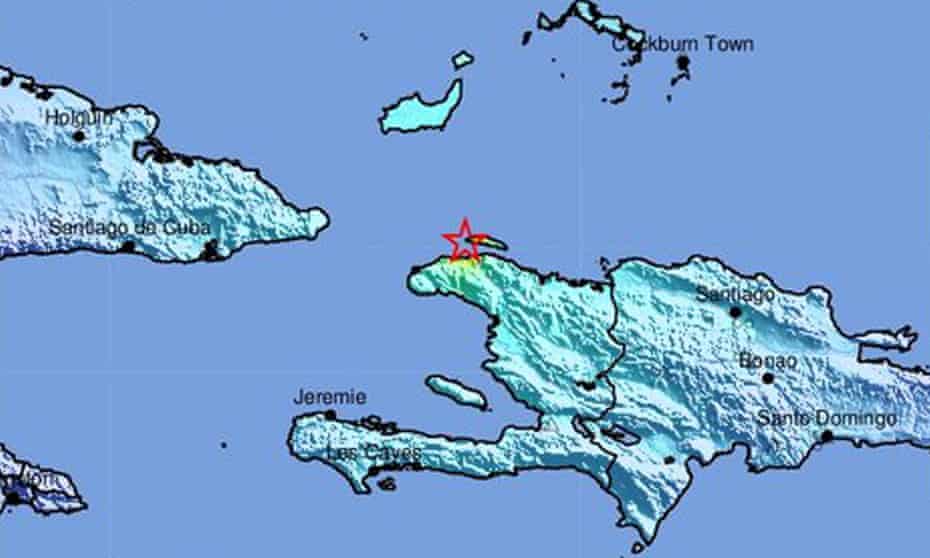 Map of Haiti and surrounding area