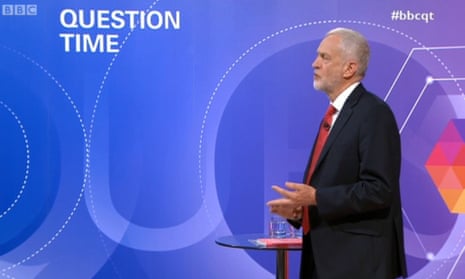 Jeremy Corbyn on BBC1’s Question Time Leaders Special.