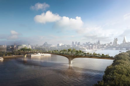 An artist’s impression of their proposed Garden Bridge across the River Thames.