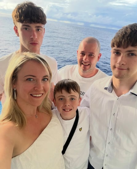 Natalie and Bradley Rowcroft with their children in Australia.