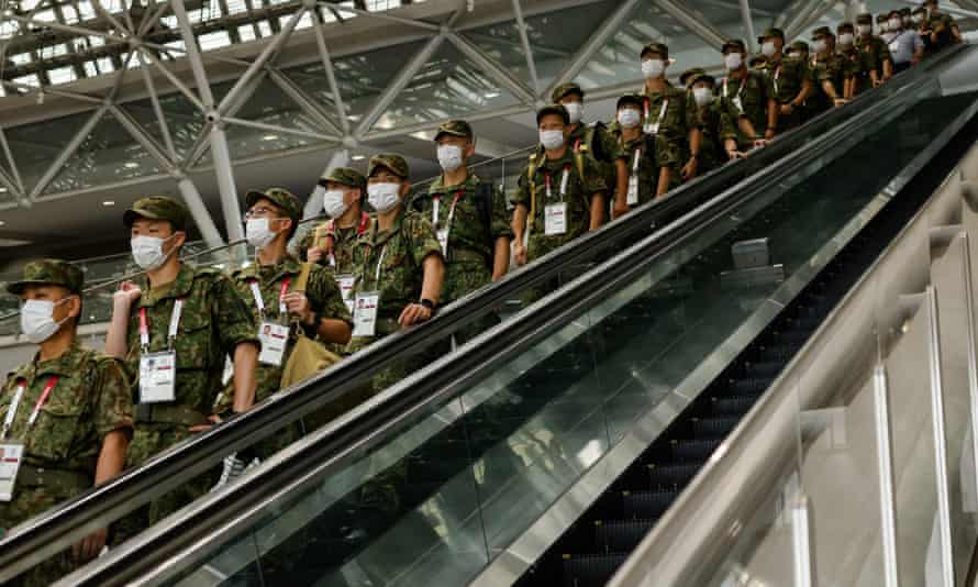 Japan’s self defence forces at the main press centre in Tokyo.