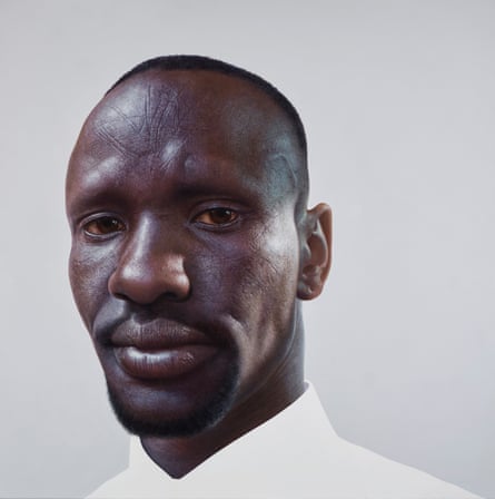 Archibald prize finalist Nick Stathopoulos’s portrait of Deng Adut, titled Deng