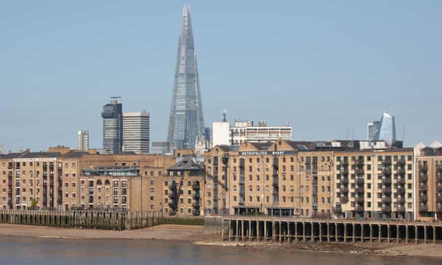 Buildings on the River Thames in London