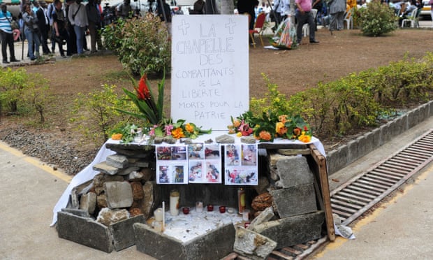 A makeshift memorial in Libreville for victims of violence in the wake of presidential elections in Gabon