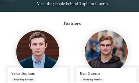 Topham Guerin’s founders, Sean Topham and Ben Guerin, pictured on the company’s website.