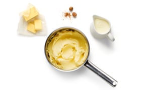Mash with milk, butter and nutmeg.