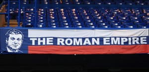 Still welcome at Stamford Bridge: A flag in the stands at the Europa League semi-final against Frankfurt.