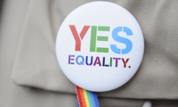A yes to equality badge at Gay Pride Ireland.