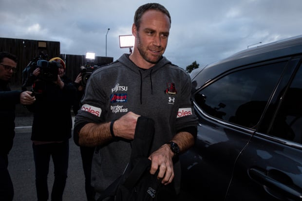 Ben Rutten departs from the Hangar in Melbourne on Tuesday.
