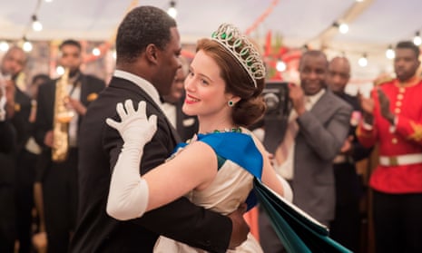 Danny Sapani as President Nkrumah with Claire Foy as Elizabeth II.
