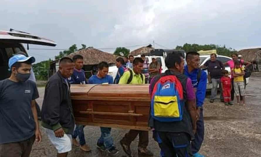 Funeral of Virgilio Trujillo Arana, a 38-year-old indigenous Uwottuja man, and defender of the Venezuelan Amazon who was changeable  dormant   connected  June 30