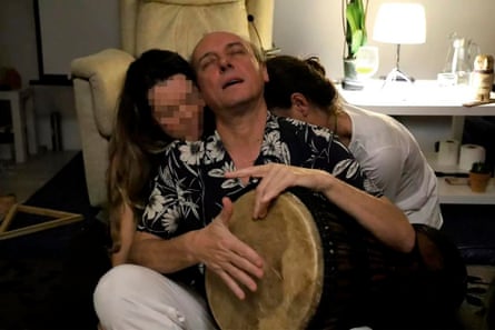 Varela with two unnamed people during an ayahuasca ritual.