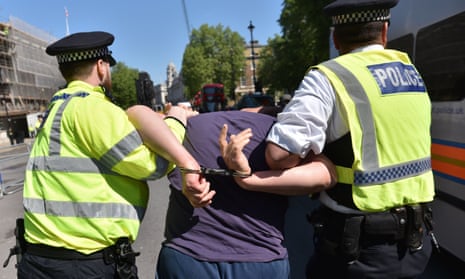 London police make an arrest.