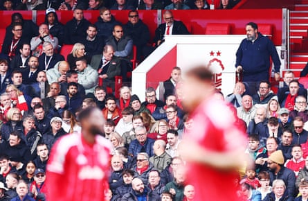 The Forest owner. Evangelos Marinakis, leaves his seat during the defeat by Chelsea