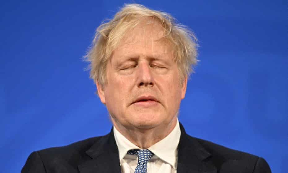 Boris Johnson holds a news conference in response to the publication of the Sue Gray report into partygate.