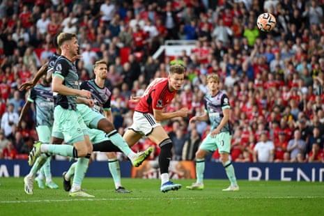 7 October 2023Scott McTominay scores the second of his two injury-time goals for Manchester United against Brentford at Old Trafford. United won 2-1.
