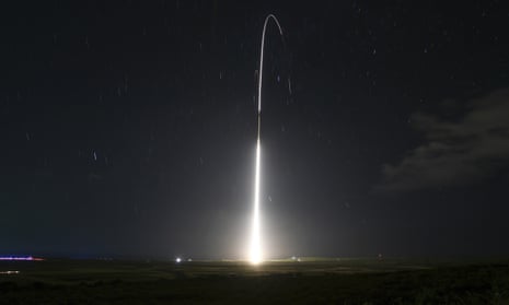 A U.S. missile launch as part of its Aegis missile defense testing system