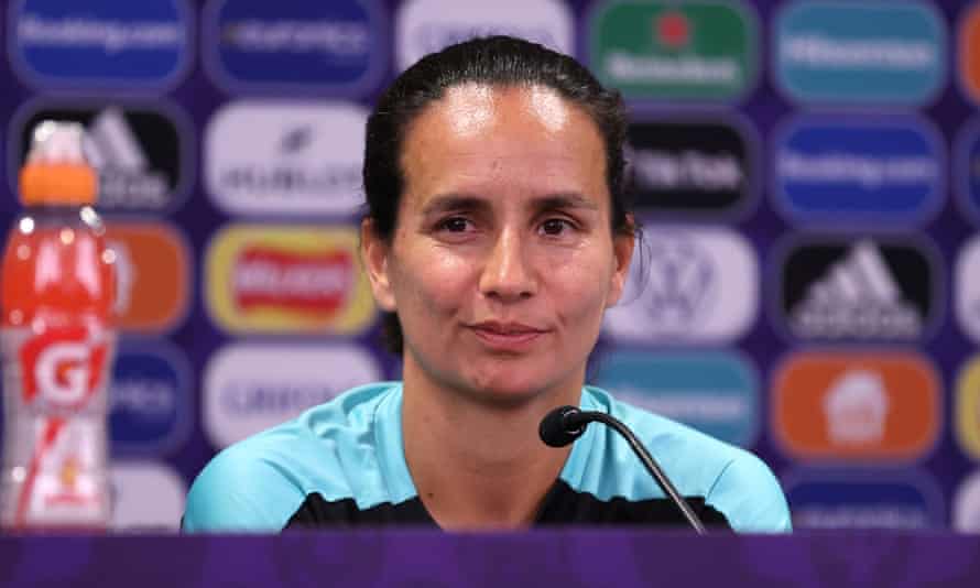 Irene Fuhrmann in a press conference