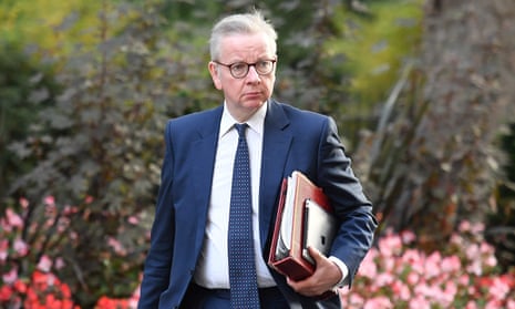 Michael Gove arrives for a cabinet meeting at the Foreign Office on Tuesday after announcing the change in government advice on home working.