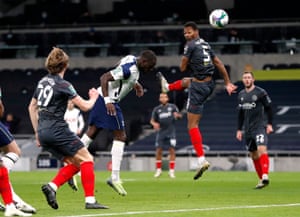 Tottenham Hotspur’s Moussa Sissoko scores their first goal.