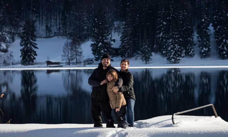 Susanne Aichbauer, her British husband, Craig, and their daughter, Judith, at Weissensee, Drautal, Austria.