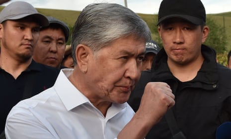 Almazbek Atambayev meets with supporters in the village of Koi-Tash near the capital Bishkek in June. 