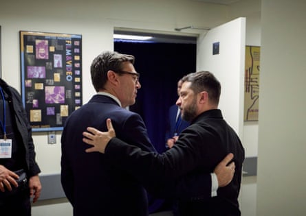 Volodymyr Zelenskyy meeting with British prime minister Andy Burnham in New York, 22 September 2026.