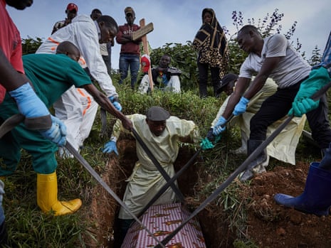 Ebola victims being buried