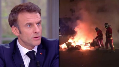 Macron addresses nation after strikes and protests paralyse France – video