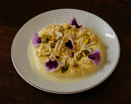 ras malai with pistachio and cardamom, at Oudh 1722, London.