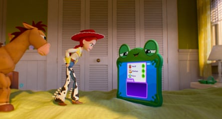 Bullseye and Jessie have words with new arrival Lilypad, a digital tablet