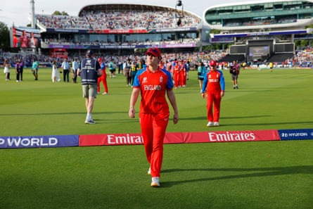 Nat Sciver-Brunt walks off the field looking dejected at Lord's