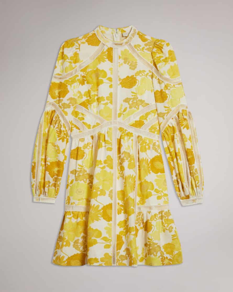Yellow floral Ted Baker mini summer dress