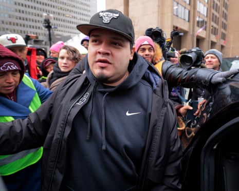 Kilmar Ábrego García leaves a check-in at an ICE field office in Baltimore, the day after a federal judge ordered his release from a detention center in Pennsylvania, 2 December 2025.