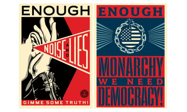 Two campaign posters from Shepard Fairey