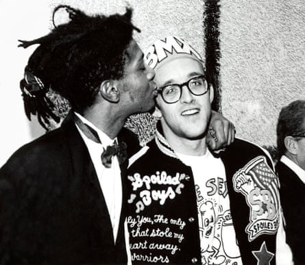Keith Haring and Jean-Michel Basquiat at the Whitney Museum of American Art, New York, 1987.