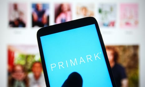 Primark logo on a smartphone screen