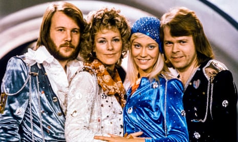 From left, Benny Andersson, Anni-Frid Lyngstad, Agnetha Faltskog and Björn Ulvaeus in Stockholm, 1974, after being selected for the Eurovision song contest with Waterloo.
