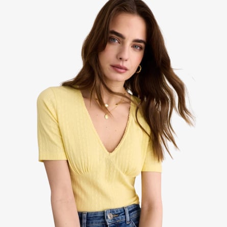 Baukjen Antoinette Organic Pretty Rib V-Neck Top