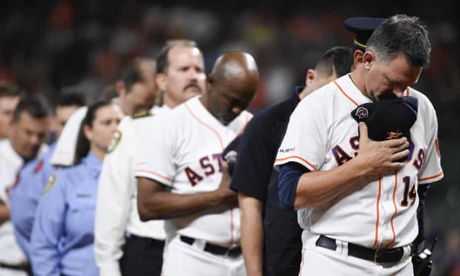 AJ Hinch, right, is out of a job after MLB concluded the Astros had stolen signs from opponents