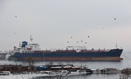 The NS POWER tanker is moored at a petroleum depot in Vladivostok, Russia in December.