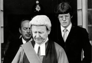 Sir William Mars Jones with his son Adam in 1976.