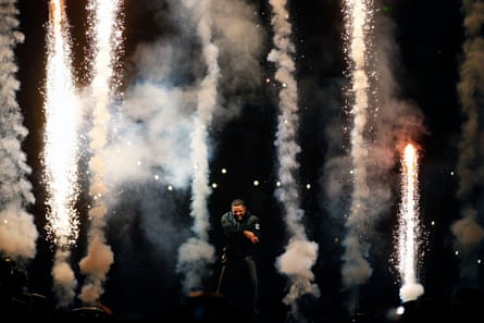 Fireworks at Drake’s Boy Meets World show.