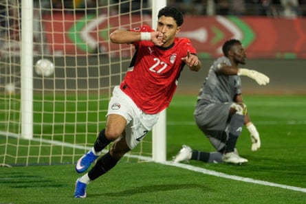 Omar Marmoush celebrates after equalising