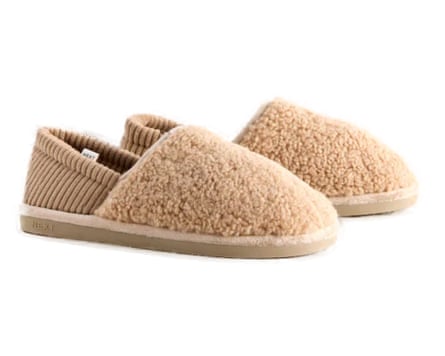 Next Neutral Borg Lined Shoot Slippers