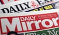 Mastheads for the Daily Mirror and the Daily Express