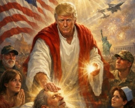 A post on US President Donald Trump’s Truth Social account depicts an AI-generated image of himself apparently as Jesus posted on 12 April, 2026.